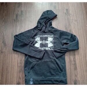 Under Armour hoodie youth size xl black pullover sweatshirt loose fit athletic